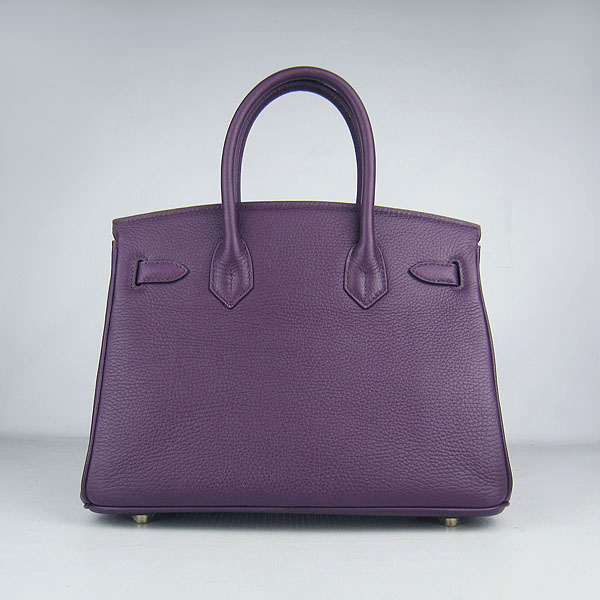Replica Hermes Birkin 30CM Togo Leather Bag Purple 6088 On Sale - Click Image to Close